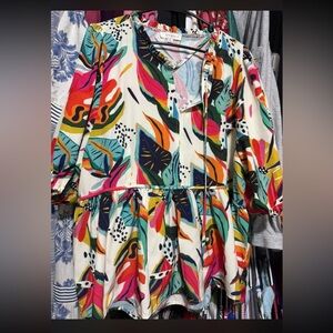 Umgee Colorful Abstract Print Women's Top